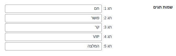 שימוש בתגיות